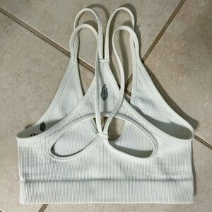 FP Movement by Free People White Ribbed Sports Bra